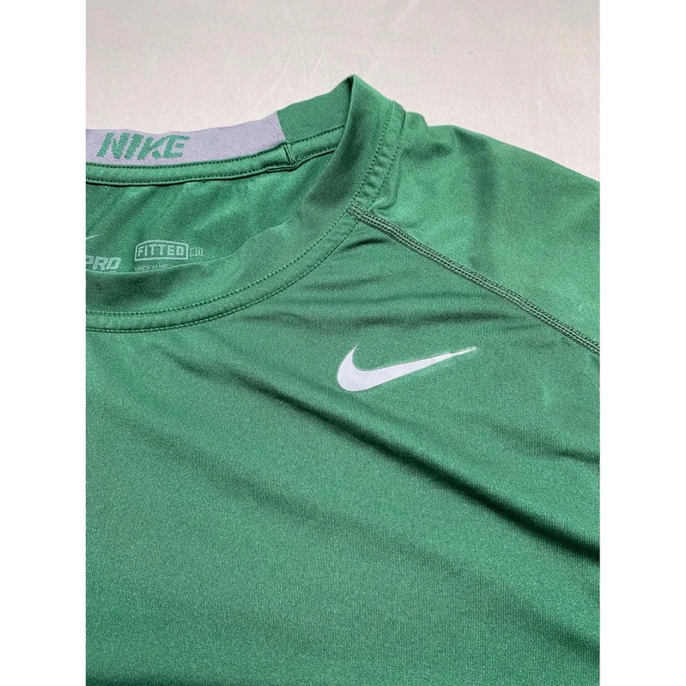 Nike Pro Combat Dri-Fit Mens Green Fitted Short Sleeve Training Shirt 449787-342